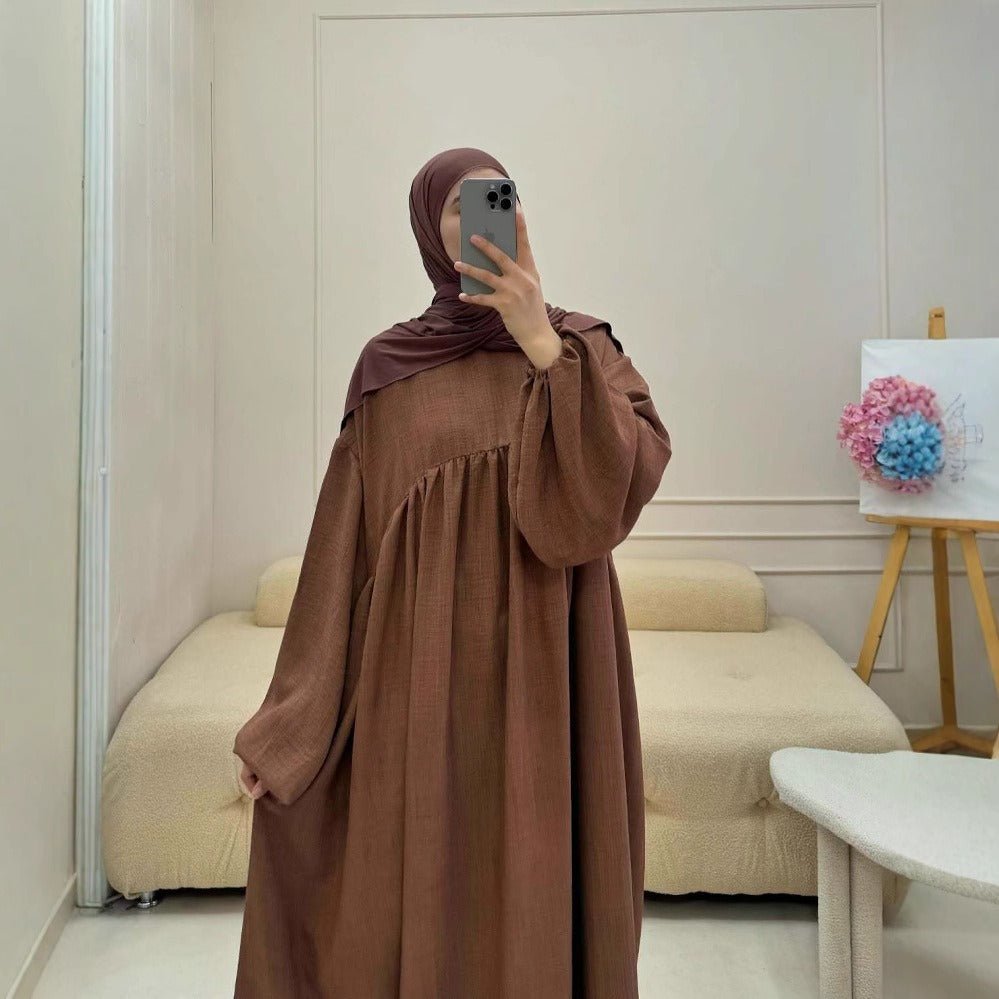 Oversized Elastic Cuff Pullover Bubble Sleeve Abaya(MA335) - Mariam's Collection