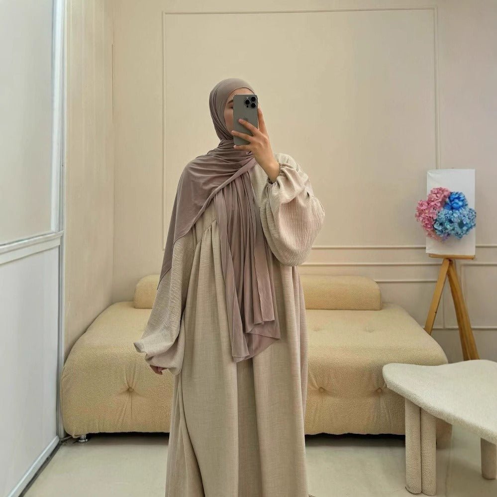 Oversized Elastic Cuff Pullover Bubble Sleeve Abaya(MA335) - Mariam's Collection