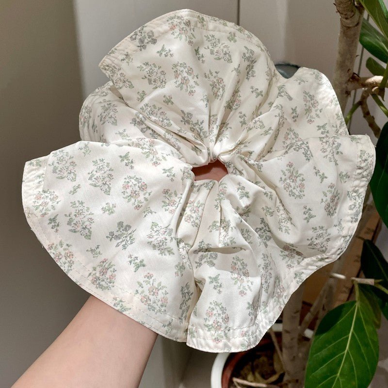 Oversized Floral Scrunchie Hair Tie(MAC453) - Mariam's Collection