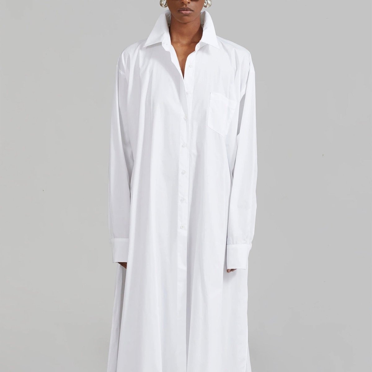 Oversized Shirt Dress with Side Slits(MS332) - Mariam's Collection