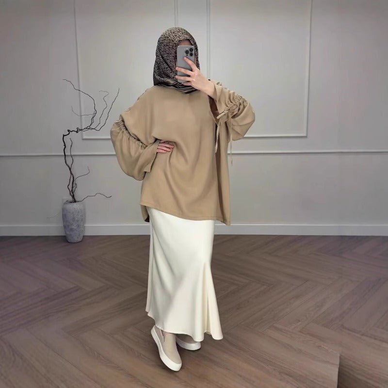 Oversized Tunic & Mermaid Skirt Set | Colorblock Two - Piece Outfit(MS225) - Mariam's Collection