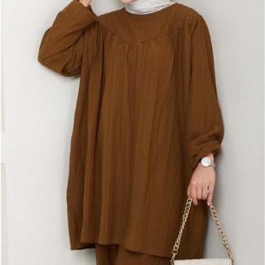 Oversized Tunic & Wide Leg Pants Set(MS388) - Mariam's Collection