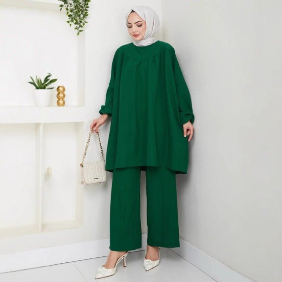 Oversized Tunic & Wide Leg Pants Set(MS388) - Mariam's Collection