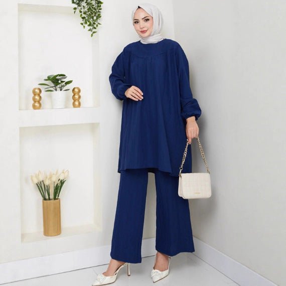 Oversized Tunic & Wide Leg Pants Set(MS388) - Mariam's Collection