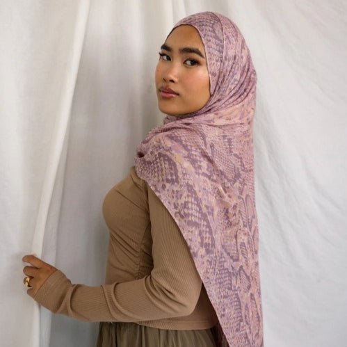 Painted Watercolor Modal Hijab in Bohemian Style (MH141) - Mariam's Collection