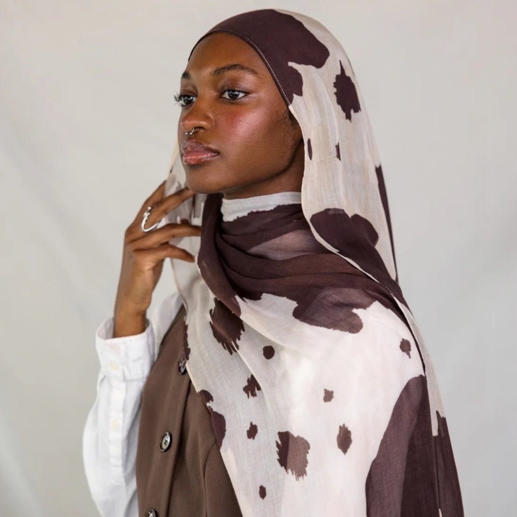 Painted Watercolor Modal Hijab in Bohemian Style (MH141) - Mariam's Collection