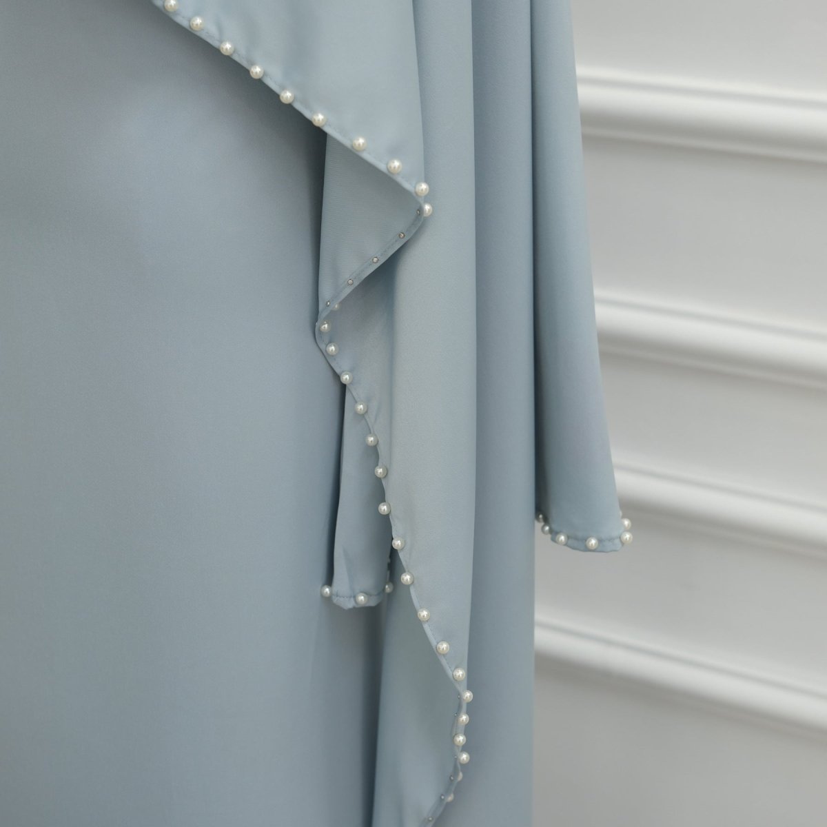 Pearl Embellished Kaftan Abaya | Luxury Cape Sleeve Maxi Dress(MA382) - Mariam's Collection