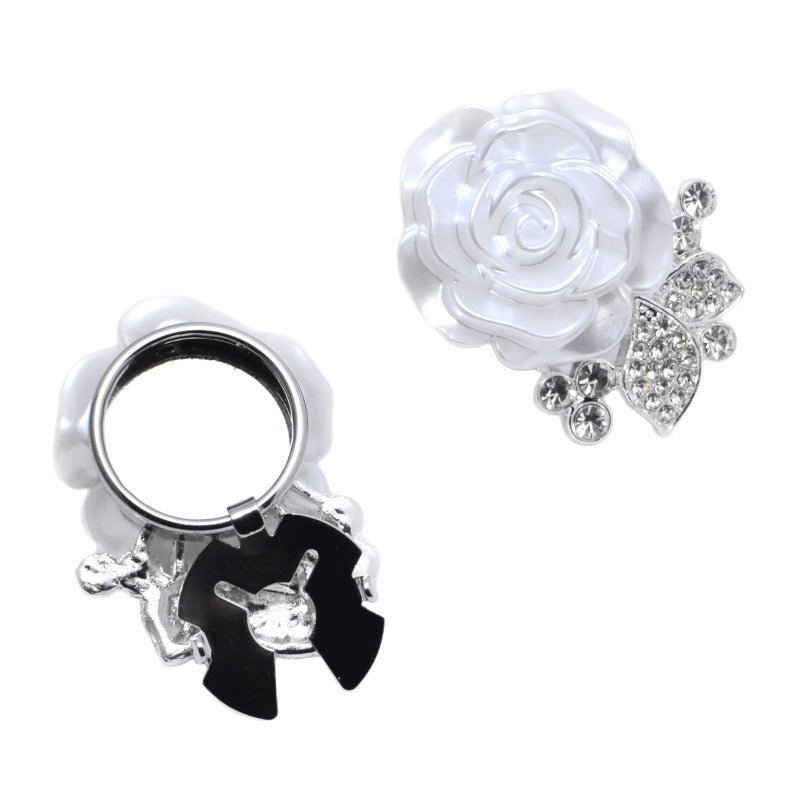 Pearl Rose Button Covers | Rhinestone Leaf Decorative Clips(MAC360) - Mariam's Collection