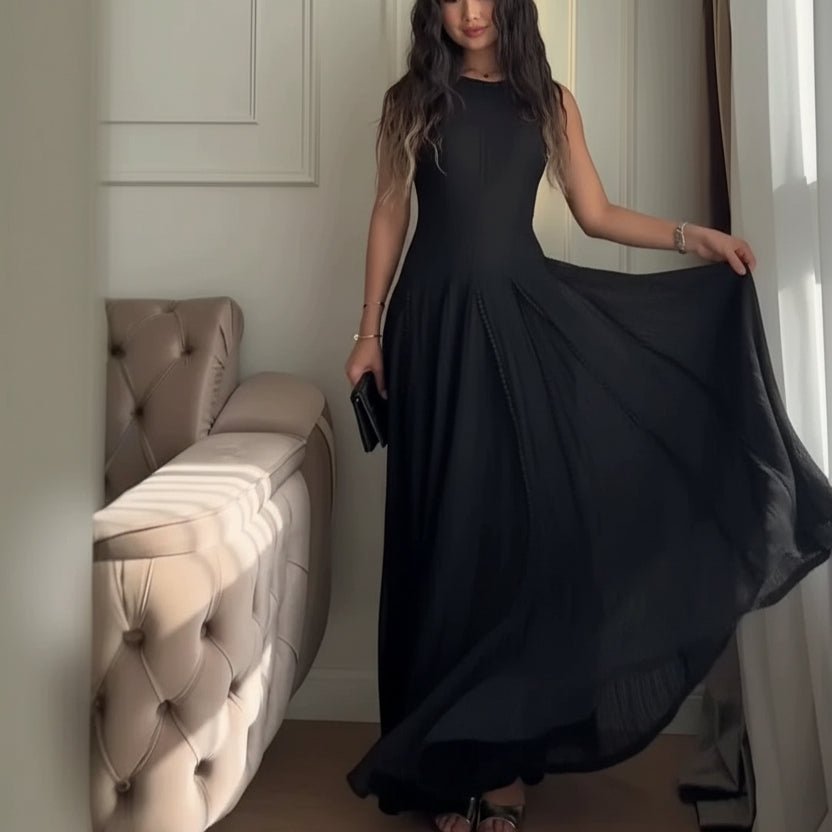 Pearl-Trim Lace Overlay Maxi Dress Set(MS464) - Mariam's Collection