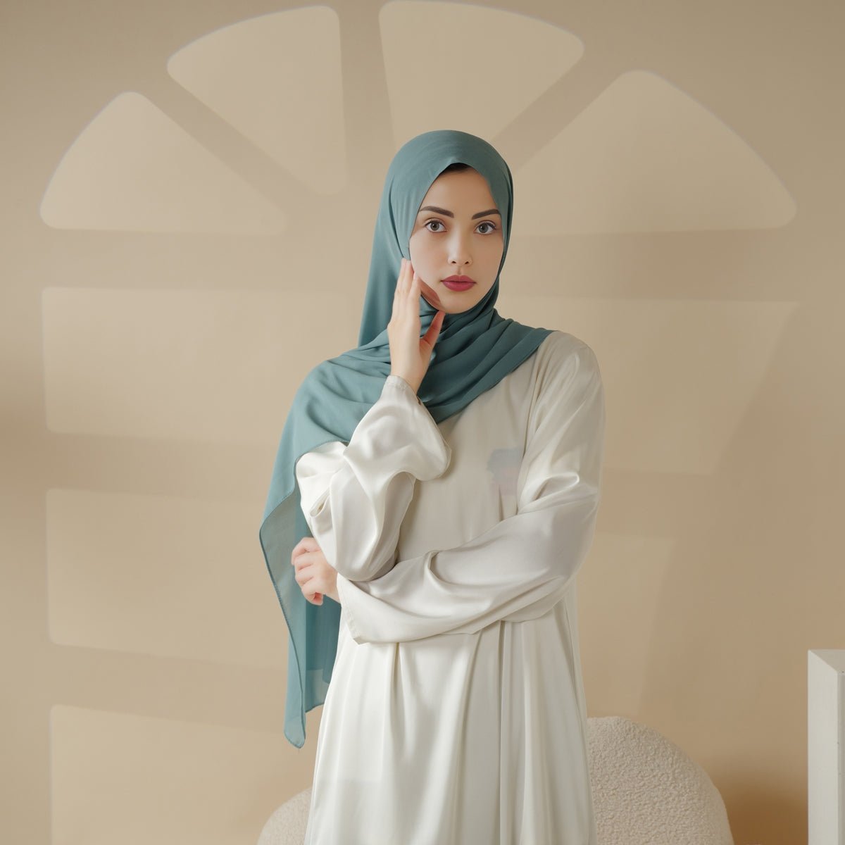 Plain Chiffon Shawl, Extra Fine Chiffon Hijab By Mariam's Collection Brown / 180*70CM