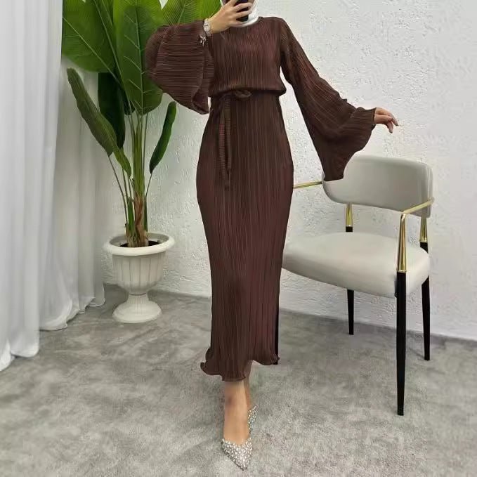 Pleated Maxi Dress(MS428) - Mariam's Collection