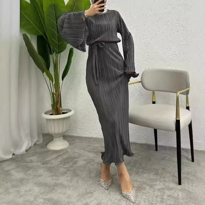 Pleated Maxi Dress(MS428) - Mariam's Collection
