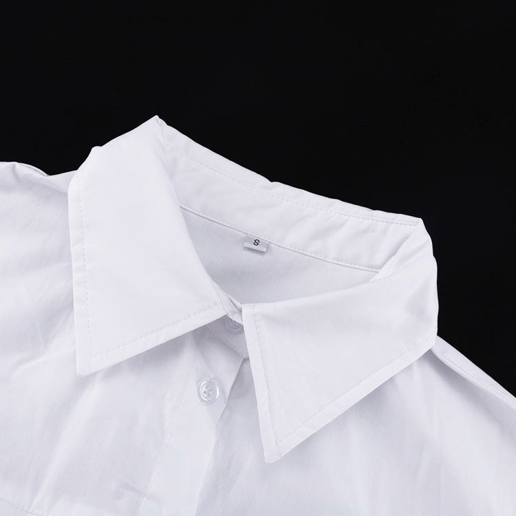 Pleated White Shirt Maxi Dress(MS548) - Mariam's Collection