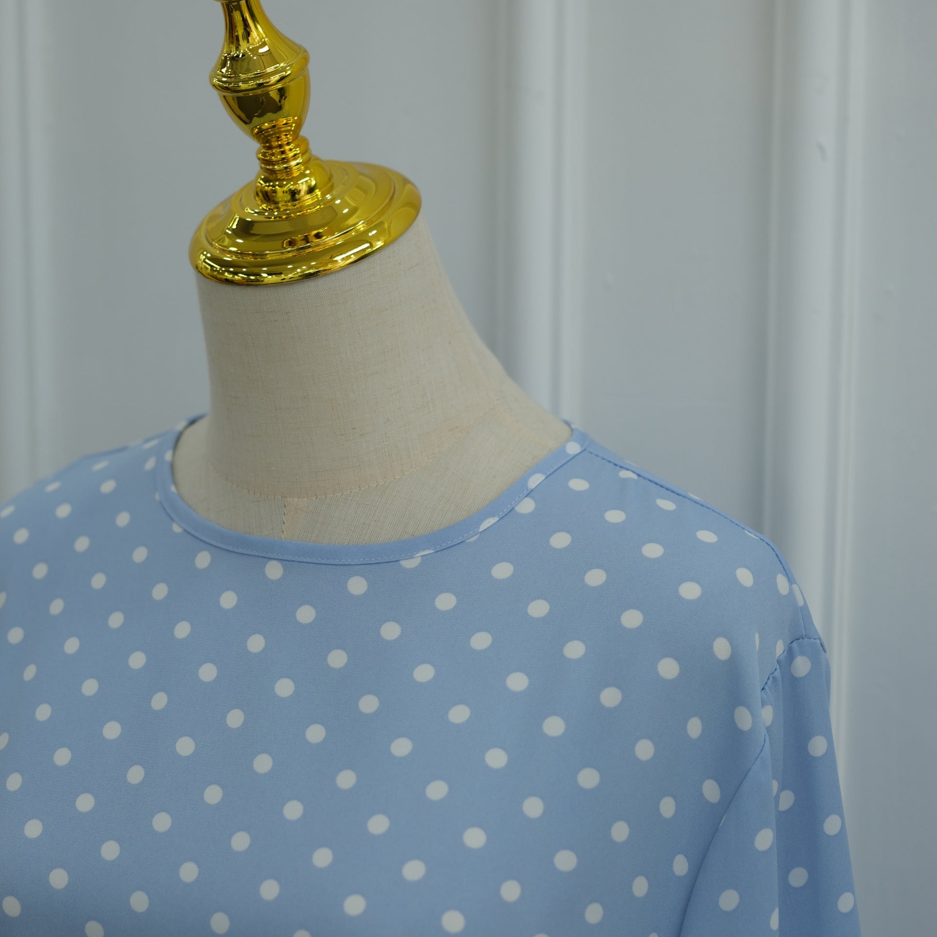 Polka Dot Flared Sleeve Abaya Maxi Dress(MA464) - Mariam's Collection