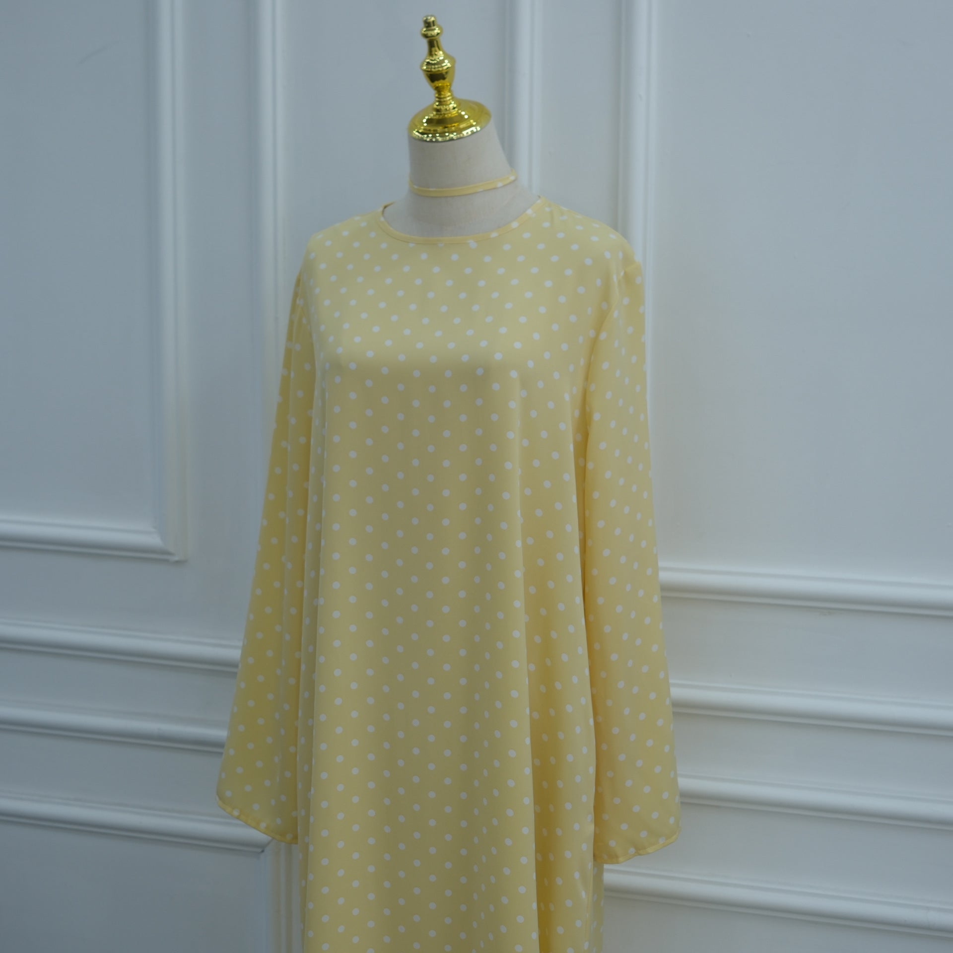Polka Dot Flared Sleeve Abaya Maxi Dress(MA464) - Mariam's Collection