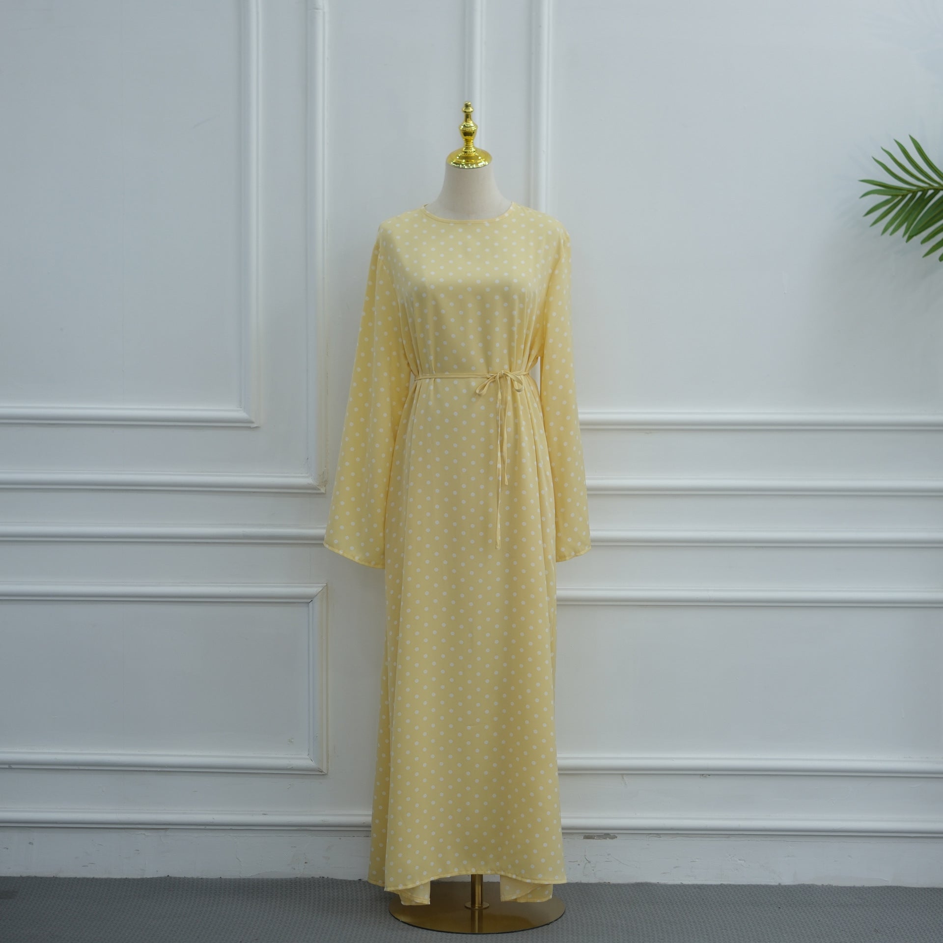 Polka Dot Flared Sleeve Abaya Maxi Dress(MA464) - Mariam's Collection