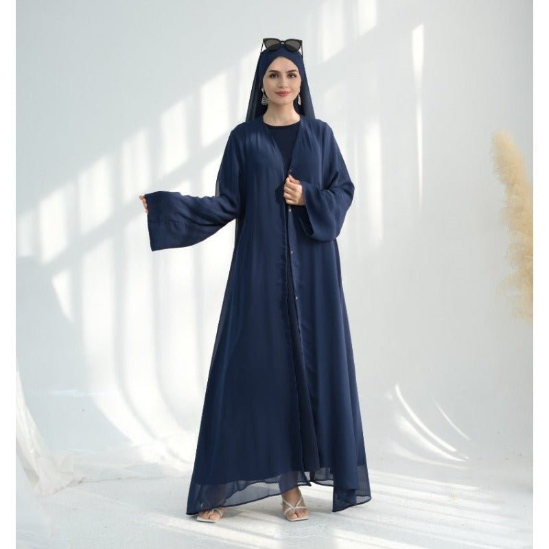 Premium Chiffon 3 - Piece Set Abaya(MOA231) - Mariam's Collection