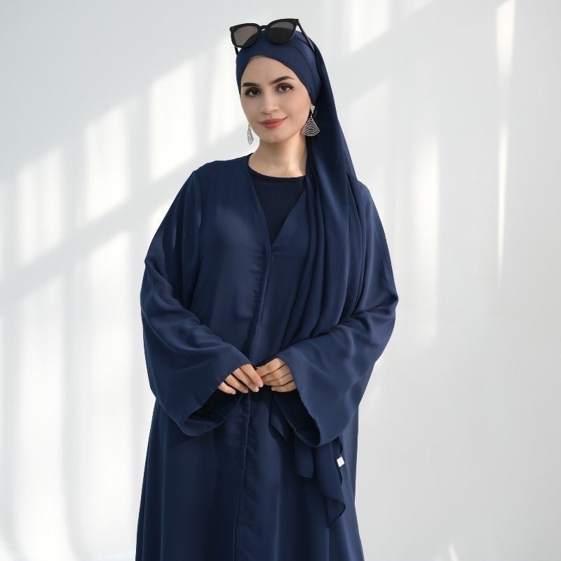 Premium Chiffon 3 - Piece Set Abaya(MOA231) - Mariam's Collection