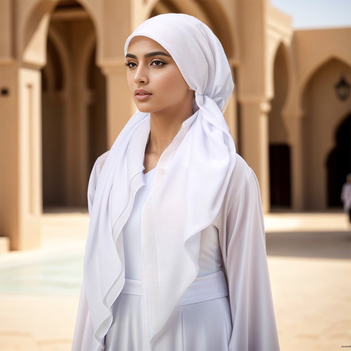 Premium Elastic Turban Caps Triangle Headwrap with Two - Tail Pullover Design. (MH118) - Mariam's Collection