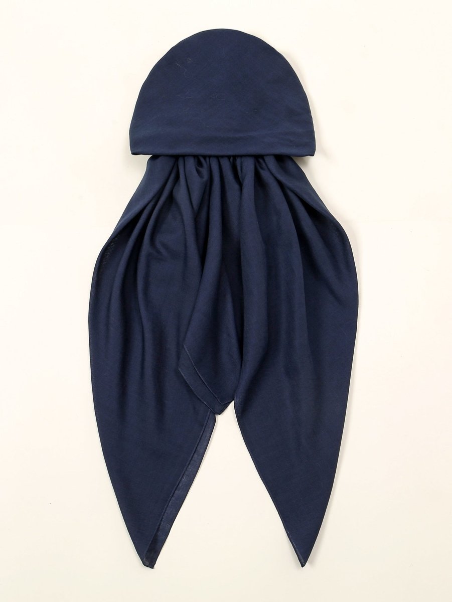 Premium Elastic Turban Caps Triangle Headwrap with Two - Tail Pullover Design. (MH118) - Mariam's Collection