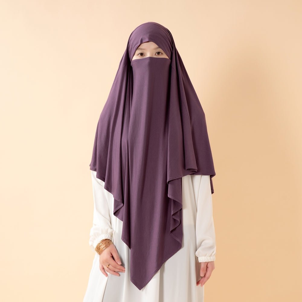 Premium Lenzing™ Modal Khimar with Integrated Face Veil (MK029) - Mariam's Collection