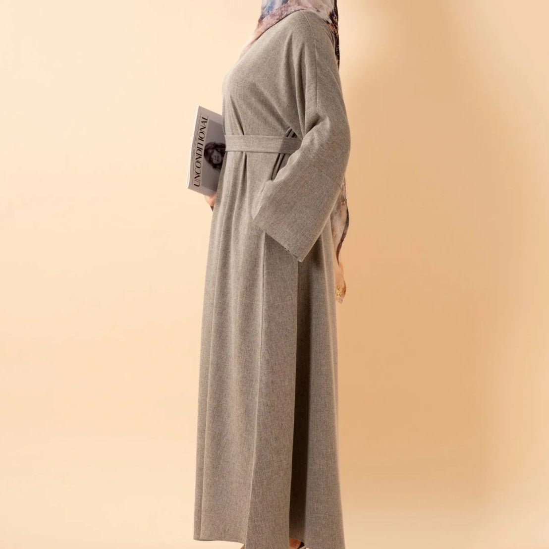 Premium Linen - Look Pullover Abaya with Pockets(MA341) - Mariam's Collection