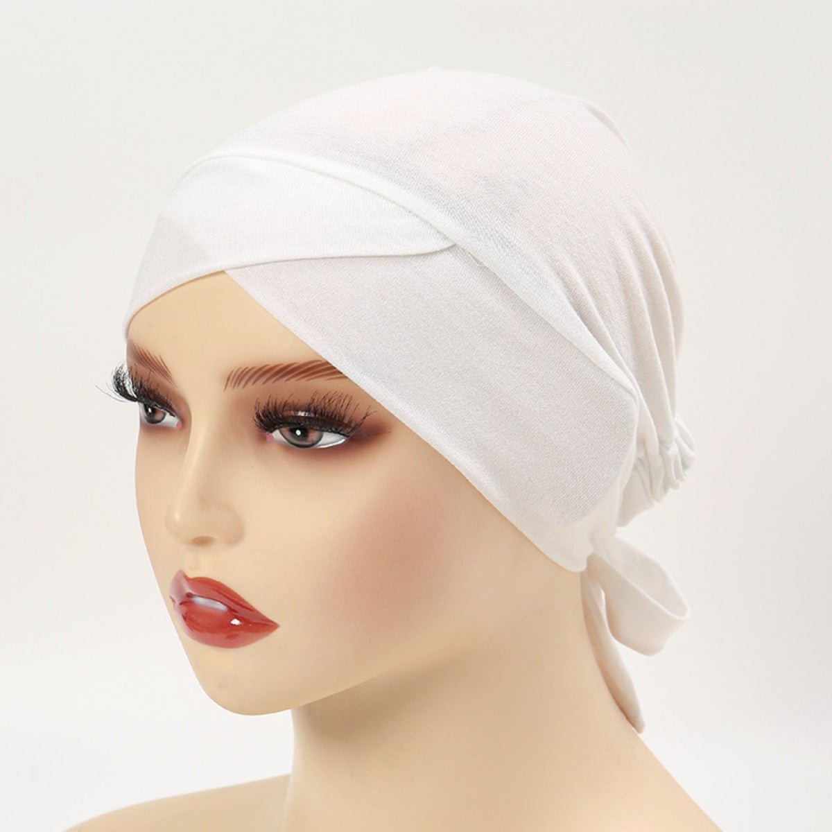 Premium Modal Cotton Cross - Strap Design Hijab Cap with Adjustable Brim. (MH116) - Mariam's Collection