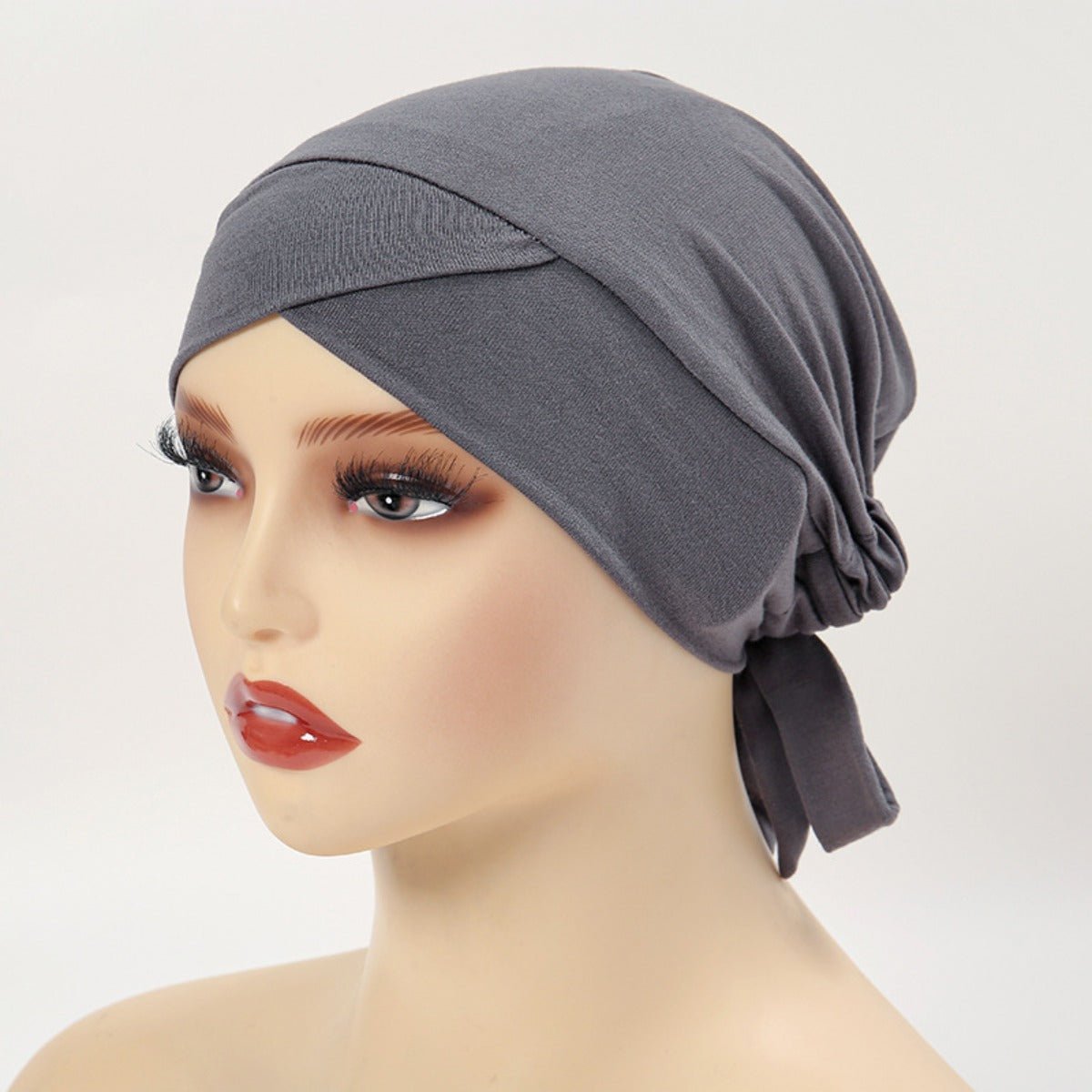 Premium Modal Cotton Cross - Strap Design Hijab Cap with Adjustable Brim. (MH116) - Mariam's Collection