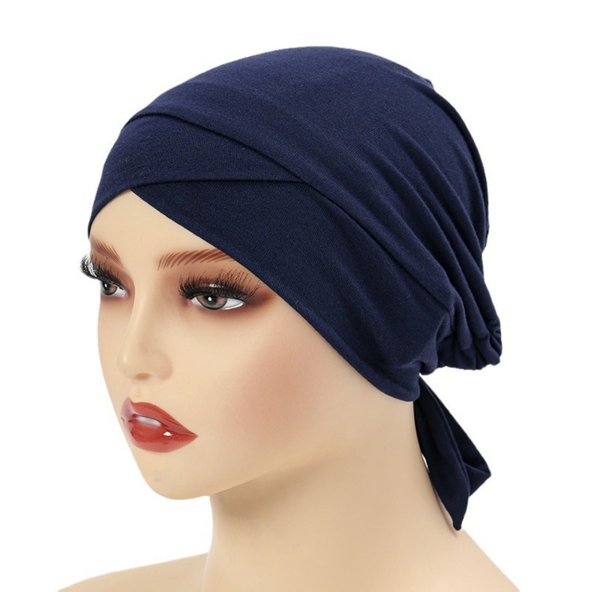 Premium Modal Cotton Cross - Strap Design Hijab Cap with Adjustable Brim. (MH116) - Mariam's Collection