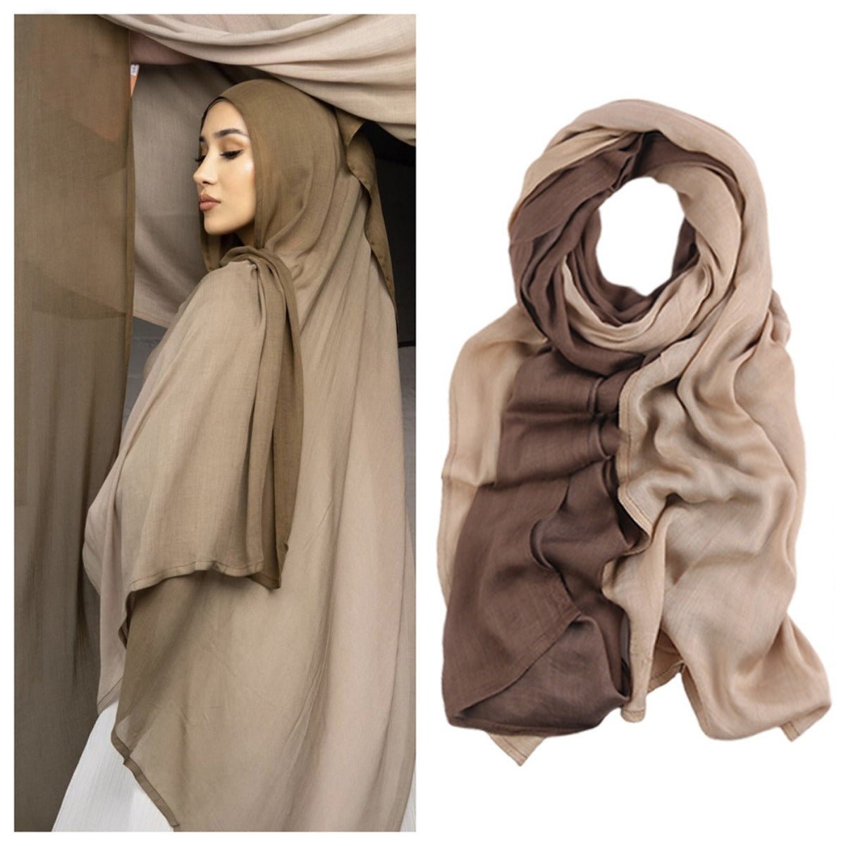 Premium Modal Cotton Headscarves Gradient Hijab Collection(MH123) - Mariam's Collection