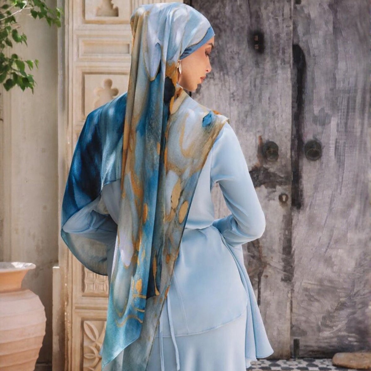 Printed Cotton Hijab Scarf | Soft Breathable Long Headscarf(MH201) - Mariam's Collection