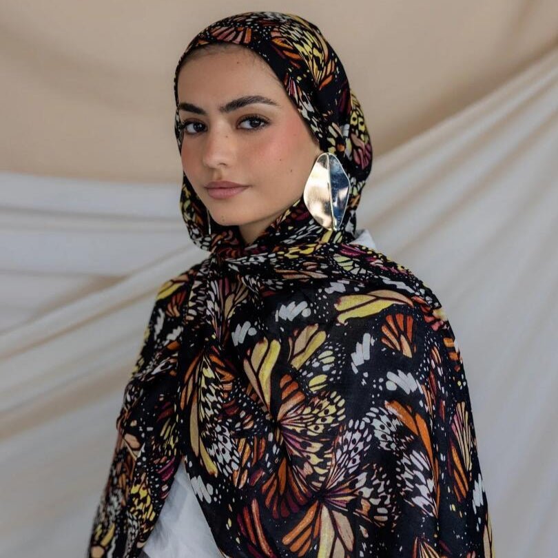 Printed Cotton Hijab Scarf | Soft Breathable Long Headscarf(MH201) - Mariam's Collection
