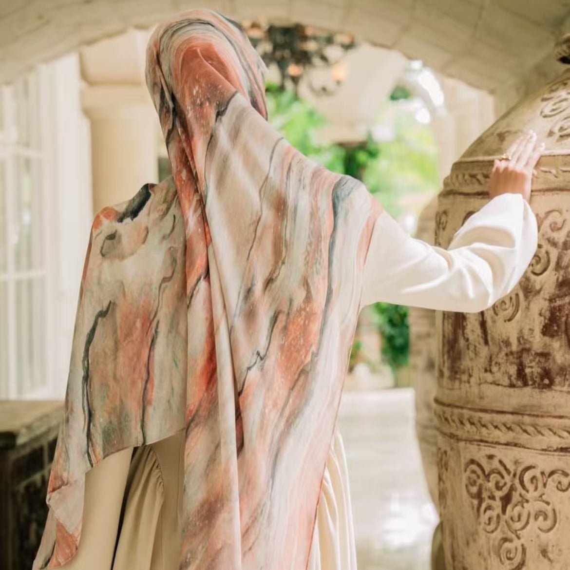 Printed Cotton Hijab Scarf | Soft Breathable Long Headscarf(MH201) - Mariam's Collection