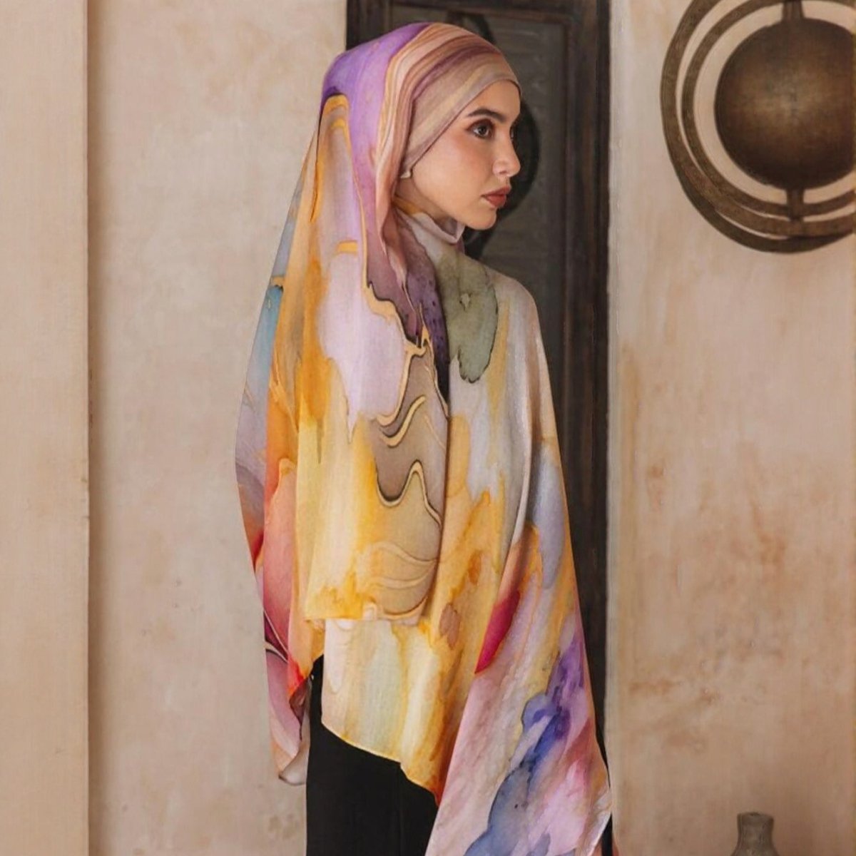 Printed Cotton Hijab Scarf | Soft Breathable Long Headscarf(MH201) - Mariam's Collection