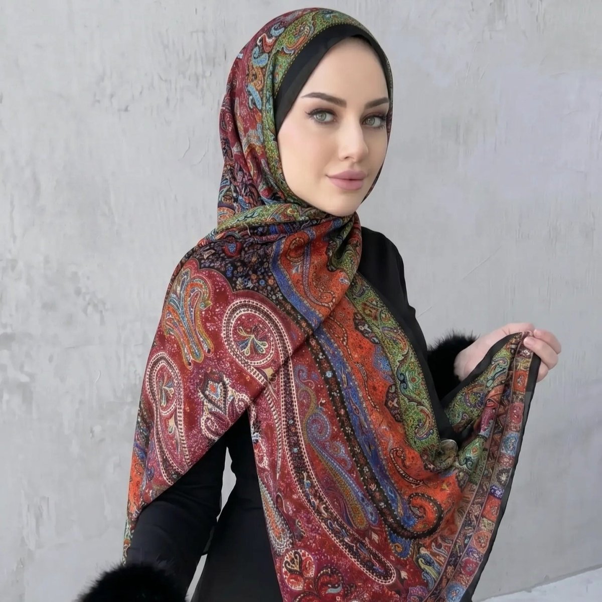 Printed Hijab Scarf(MH239) - Mariam's Collection