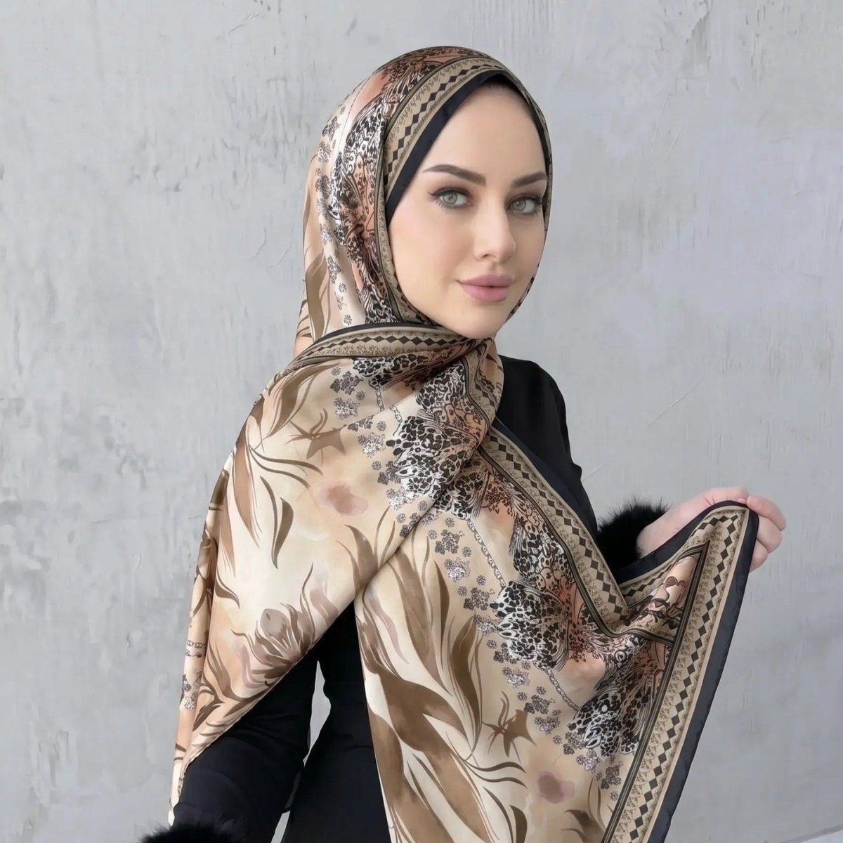 Printed Hijab Scarf(MH239) - Mariam's Collection