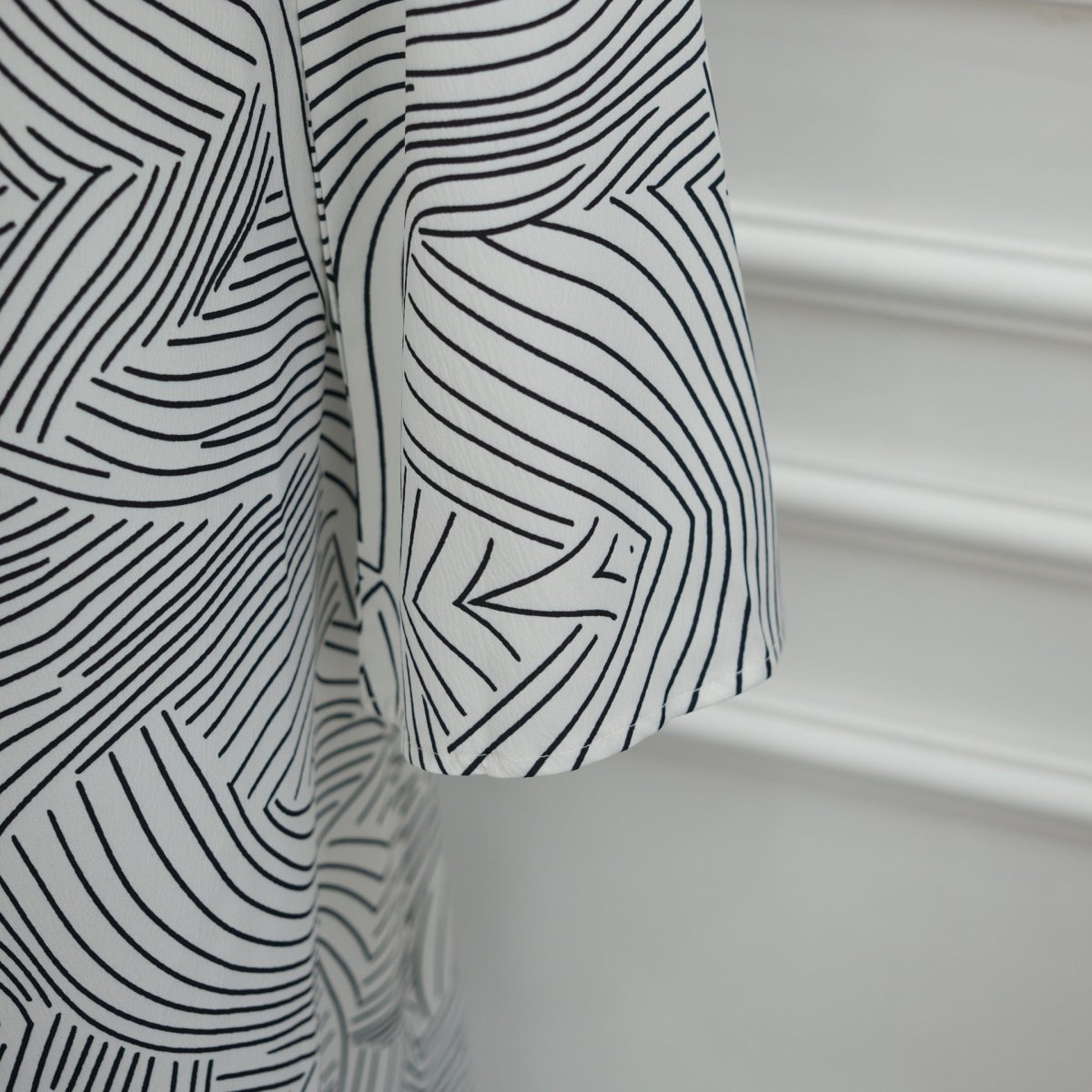 Printed Washed-Crinkle Bell Sleeve Maxi Dress(MS474) - Mariam's Collection