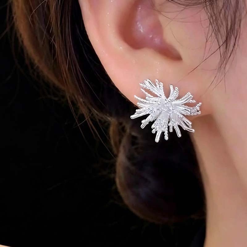 Radiant Burst Crystal Stud Earrings(MAC479) - Mariam's Collection