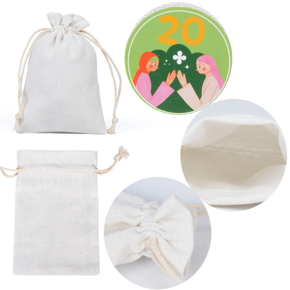 Ramadan 1–30 Countdown Calendar Gift Bag Set Drawstring Hanging Pouches (MAC385) - Mariam's Collection