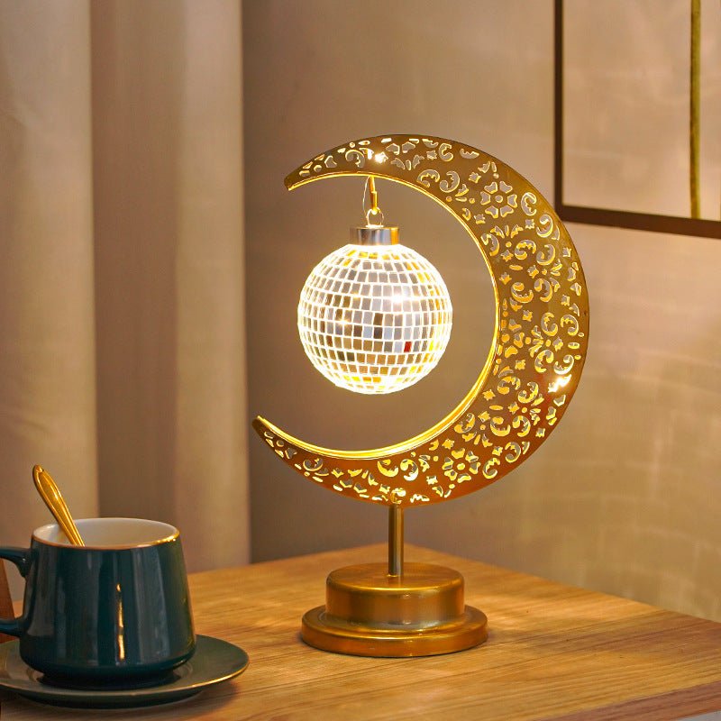 Ramadan Iron Star & Crescent Lamp Festive Candle Holder Decor (MAC399) - Mariam's Collection