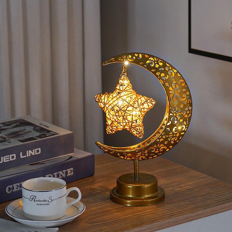 Ramadan Iron Star & Crescent Lamp Festive Candle Holder Decor (MAC399) - Mariam's Collection