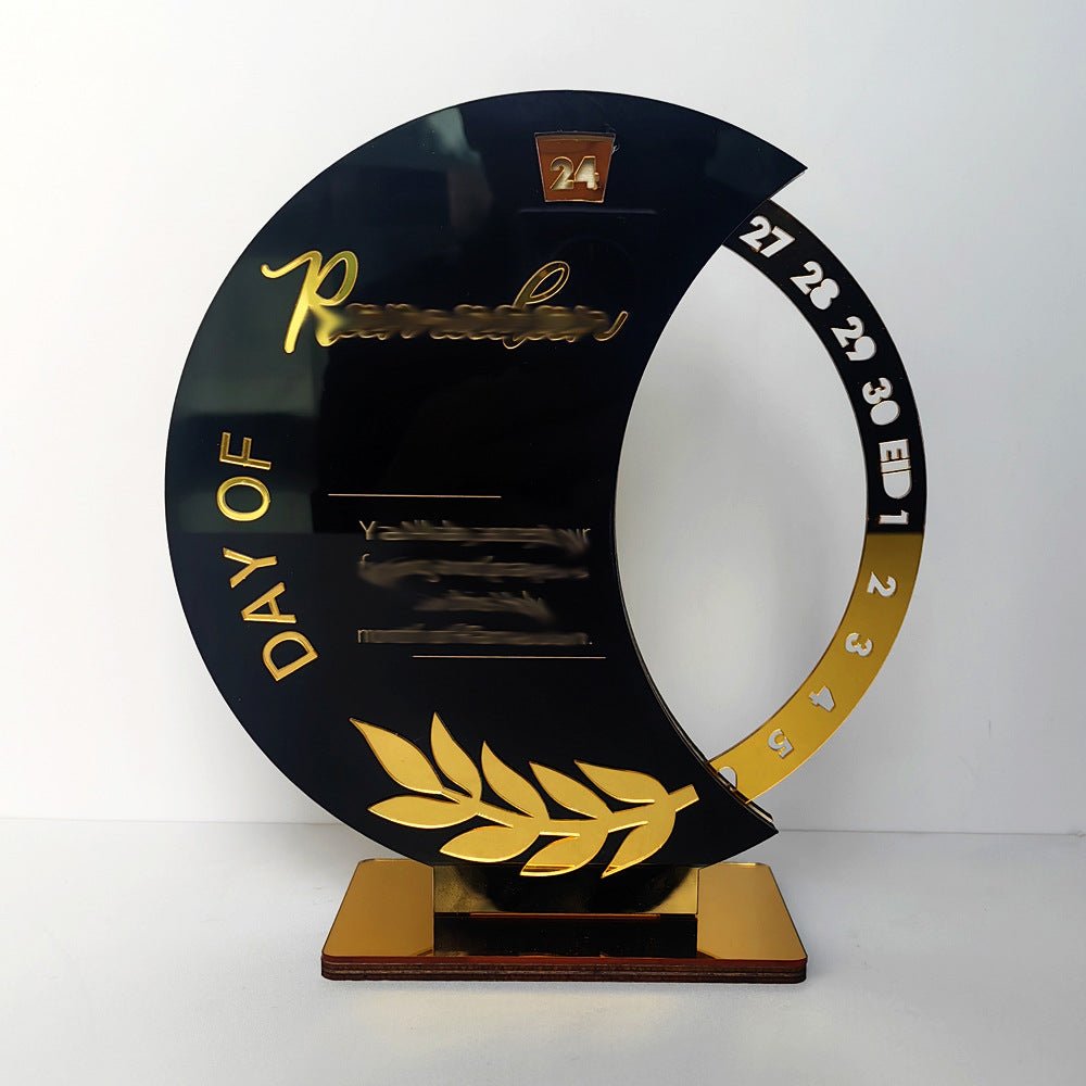 Ramadan Rotating Countdown Wooden Tabletop Decor (MAC378) - Mariam's Collection