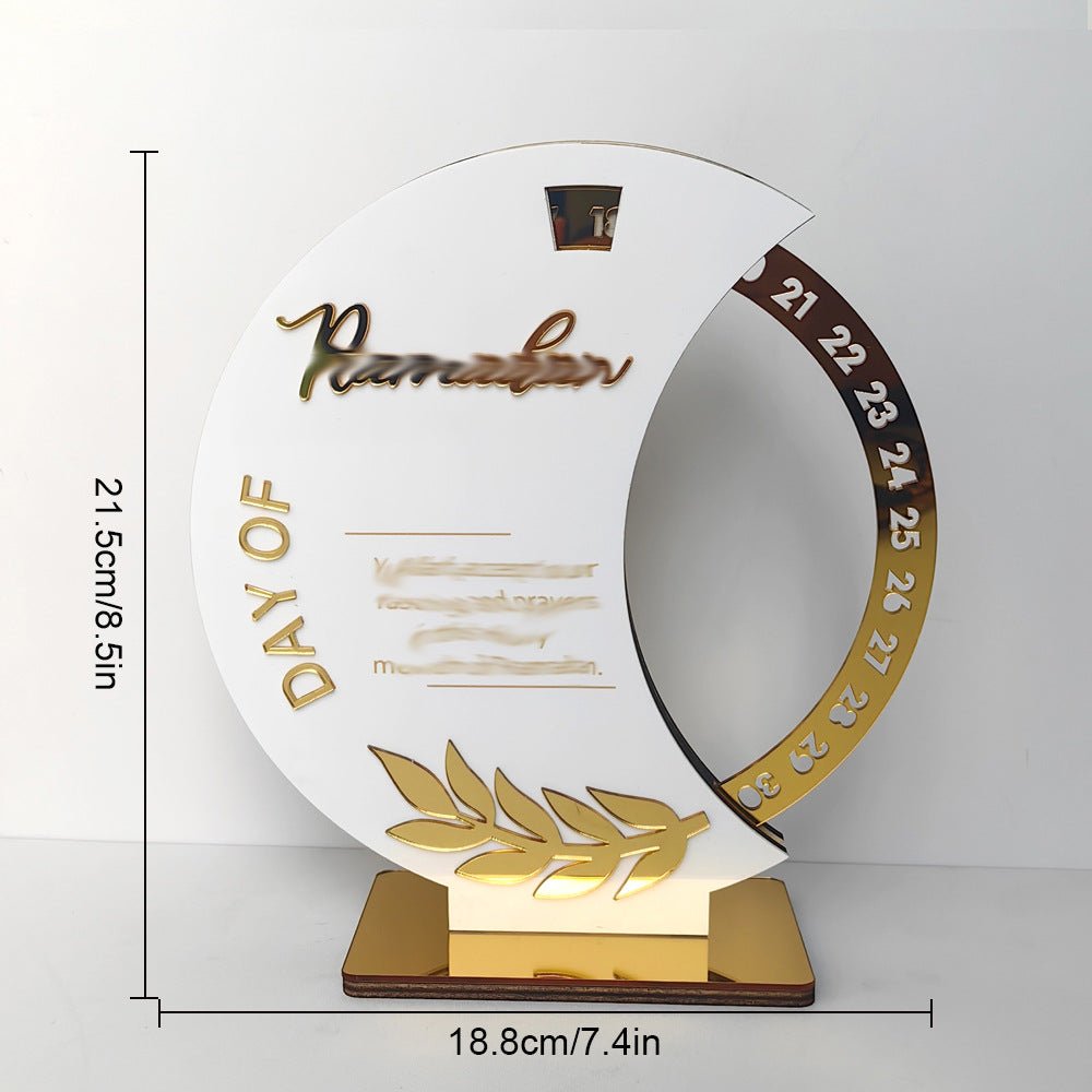 Ramadan Rotating Countdown Wooden Tabletop Decor (MAC378) - Mariam's Collection