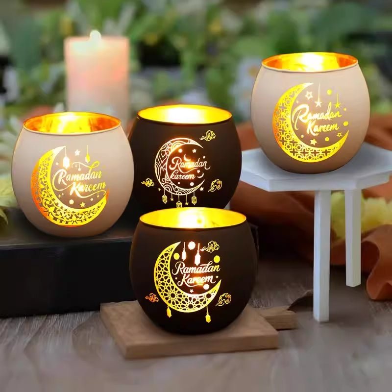 Ramadan Scented Candle Glass Holder Set (MAC391) - Mariam's Collection
