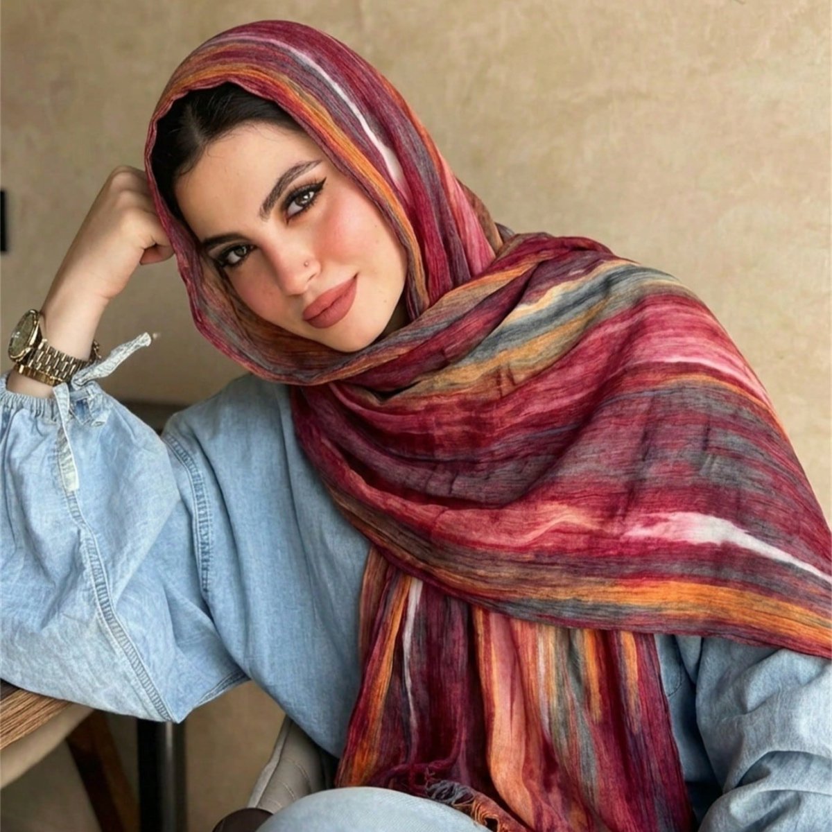 Rayon Gradient Tie - Dye Scarf(MH216) - Mariam's Collection