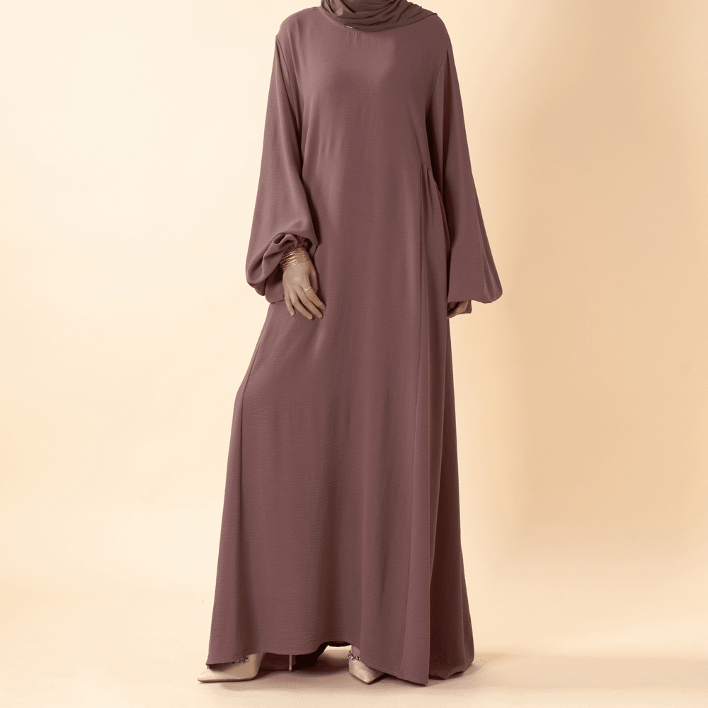Relaxed Fit Lantern Sleeves Crepe Abaya (MA190) - Mariam's Collection
