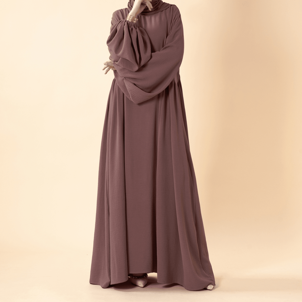 Relaxed Fit Lantern Sleeves Crepe Abaya (MA190) - Mariam's Collection