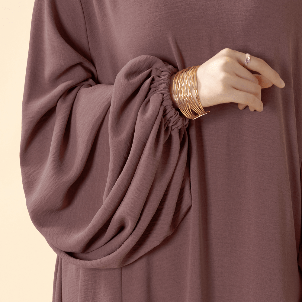 Relaxed Fit Lantern Sleeves Crepe Abaya (MA190) - Mariam's Collection
