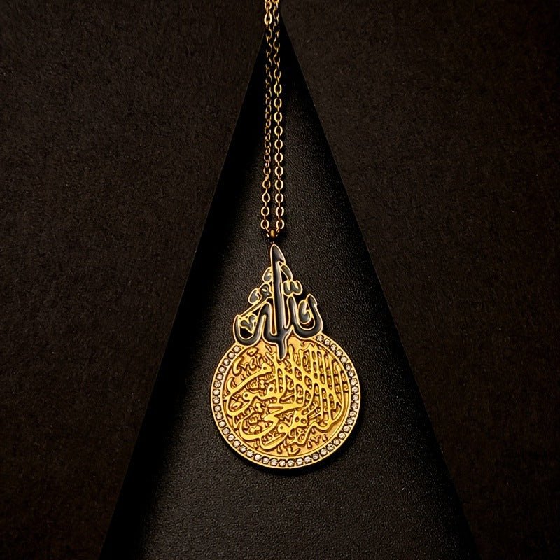 Retro Round Zircon Ultra - Shiny Stainless Steel Die - cast Oil Drop Contrast Necklace(MAC223)(WITH GIFT BOX) - Mariam's Collection