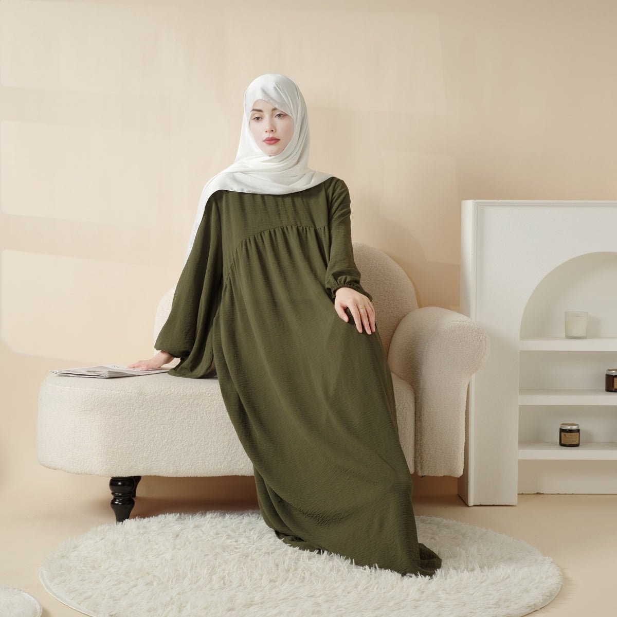Reversible Abaya Made With Crepe Fabric (MA035) - Mariam's Collection